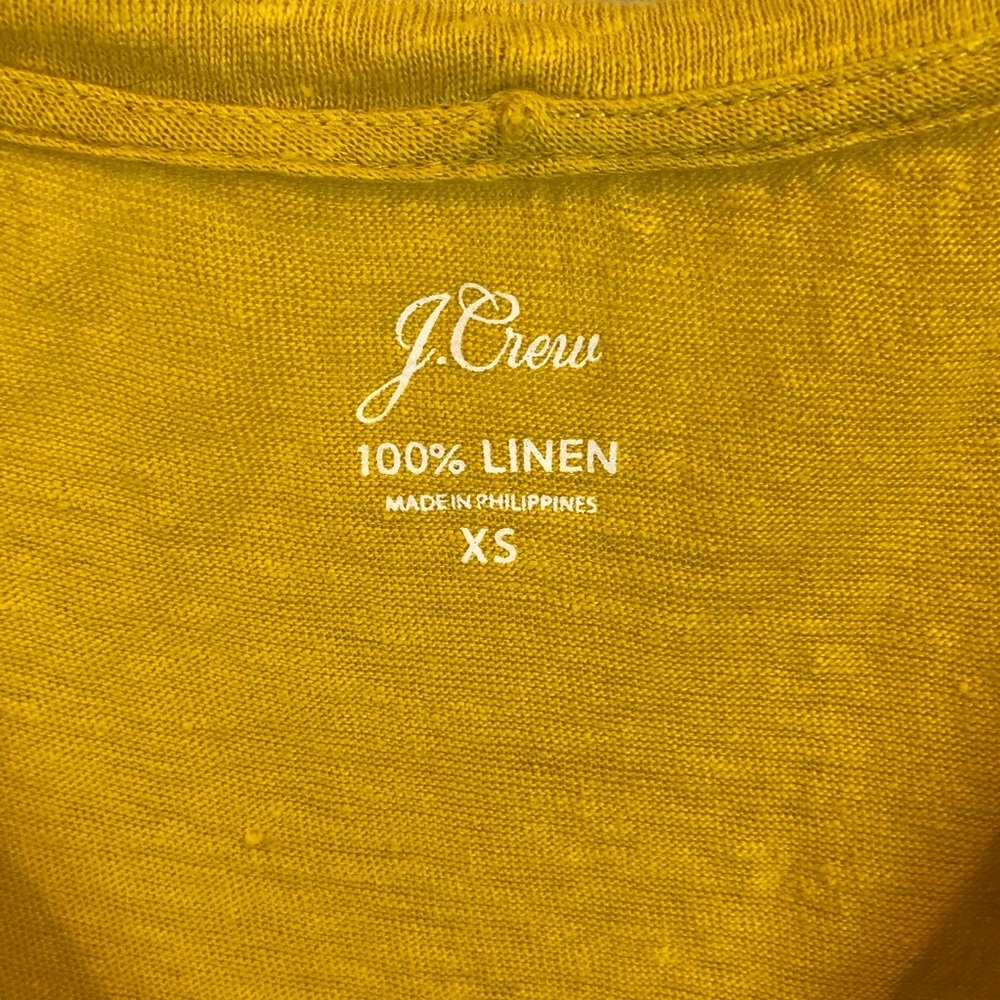 J. Crew Sleeveless Linen Pocket Tank Yellow XS - Picture 3 of 3